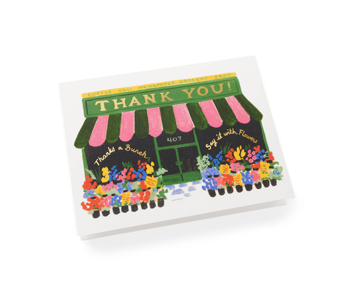 Rifle Paper Co. Flower Shop thank you card, envelope detail