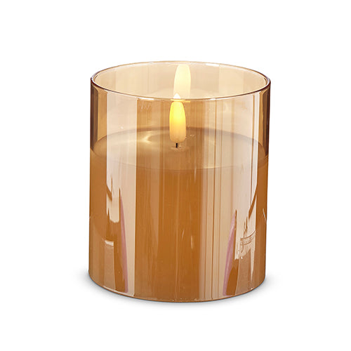 Gold Glass Ivory Pillar Candle, 3 sizes