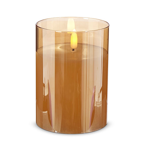 Gold Glass Ivory Pillar Candle, 3 sizes