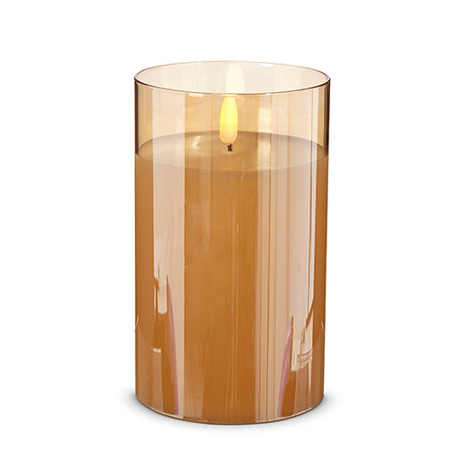 Gold Glass Ivory Pillar Candle, 3 sizes