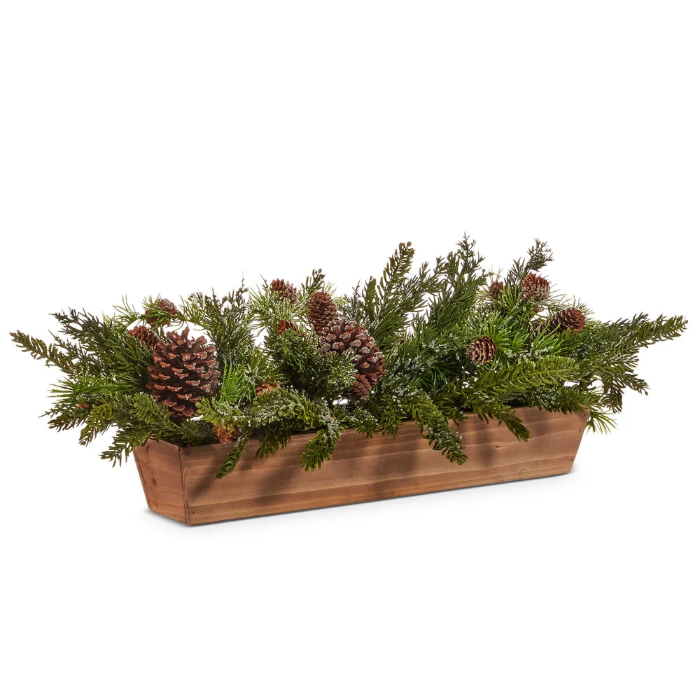 29" Iced Pine and Pinecone Arrangement