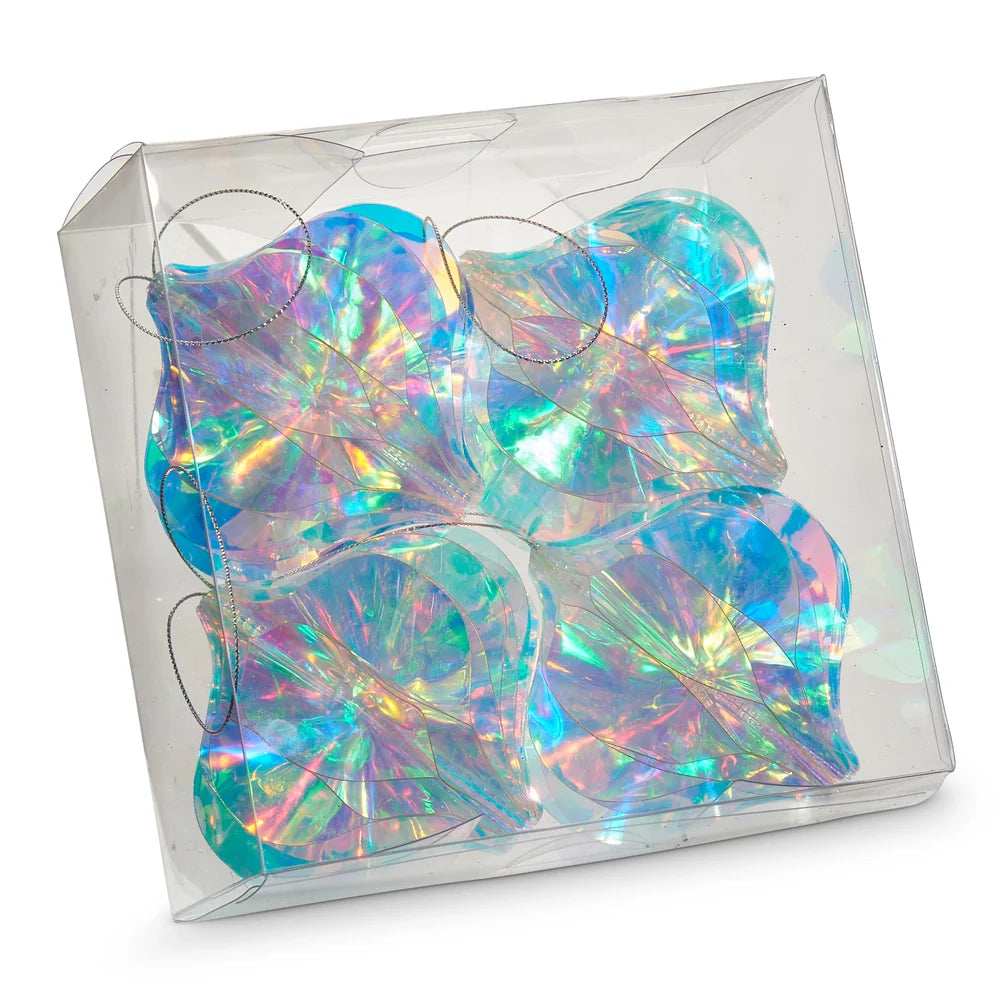 4" Box of Iridescent Finial Ornaments