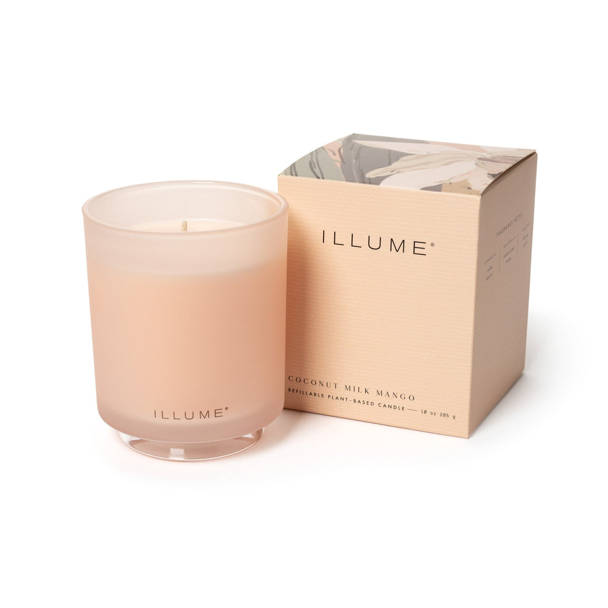 Illume boxed glass candle, Coconut Milk Mango scent