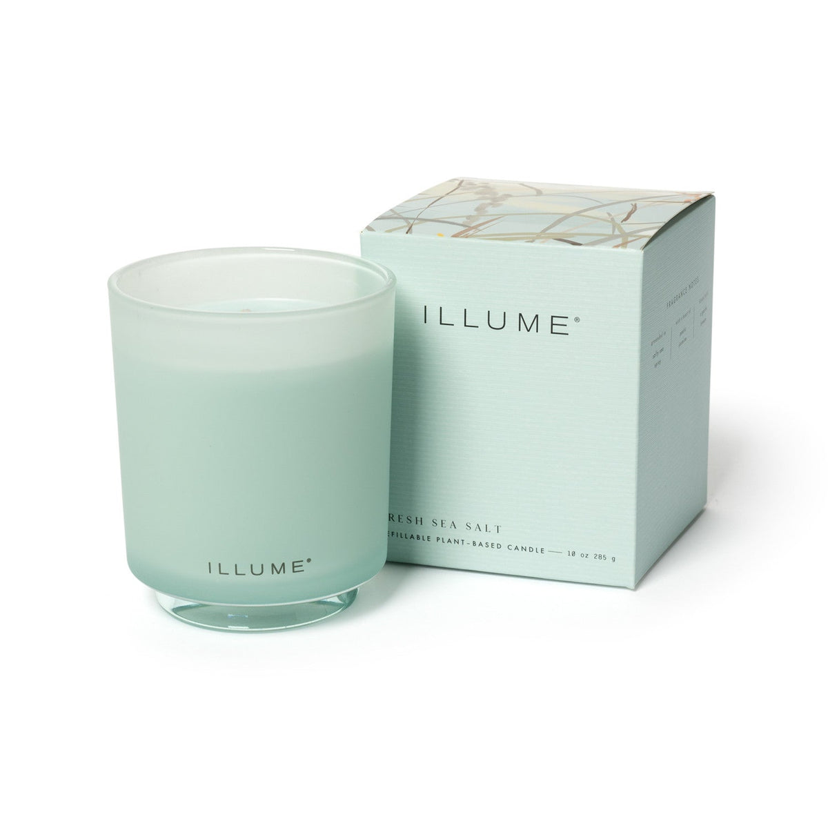 Illume boxed glass candle, Fresh Sea Salt scent