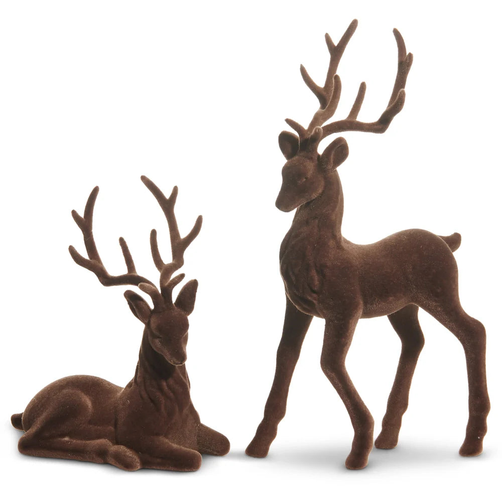 Brown Flocked Deer, 2 sizes