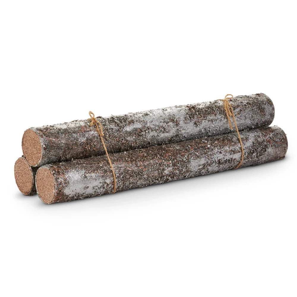 20" Glittered Log Bundle
