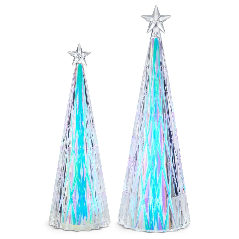 Lighted Iridescent Geometric Trees, 2 sizes