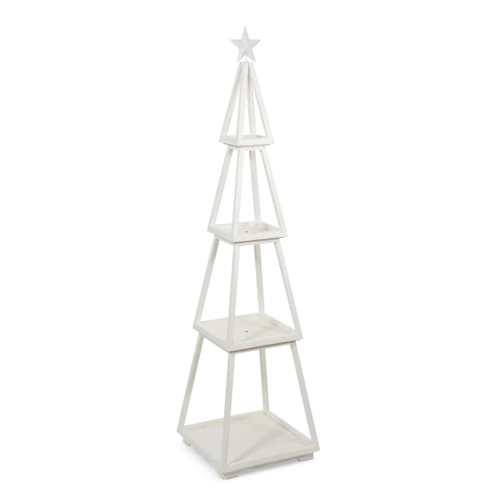 61" White Tiered Display Tree