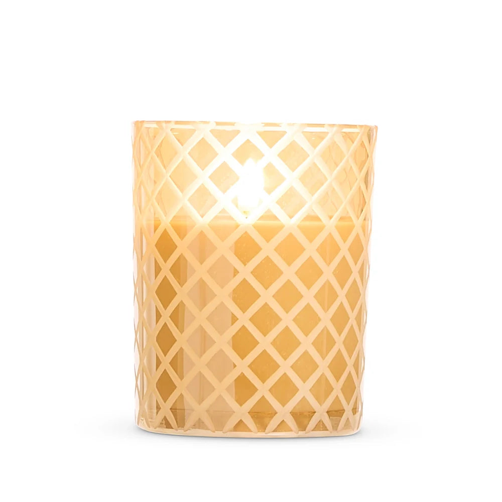 4" X 5" Gold Glass Etched Candle