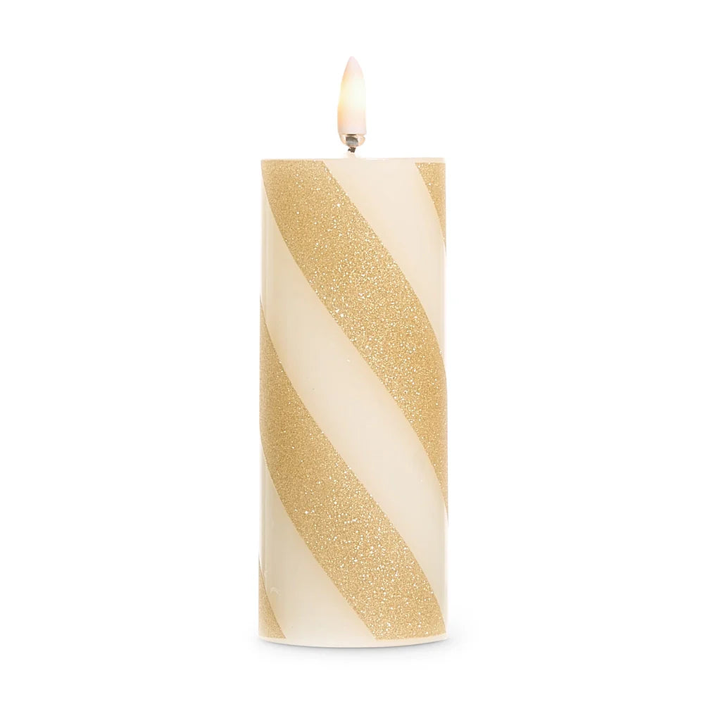 2" X 5" Gold Stripe Candle