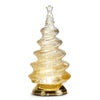 12" Lighted Gold Spiral Swirling Glitter Tree