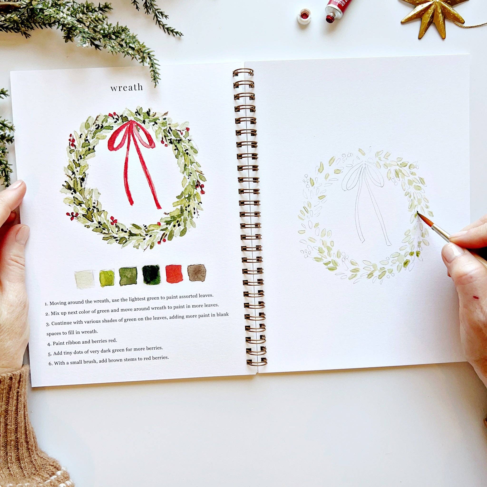Christmas Stocking Watercolor Workbook