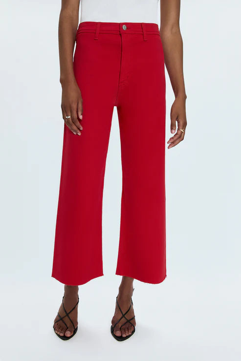 Penny Crop High Rise Wide Leg, Ruby