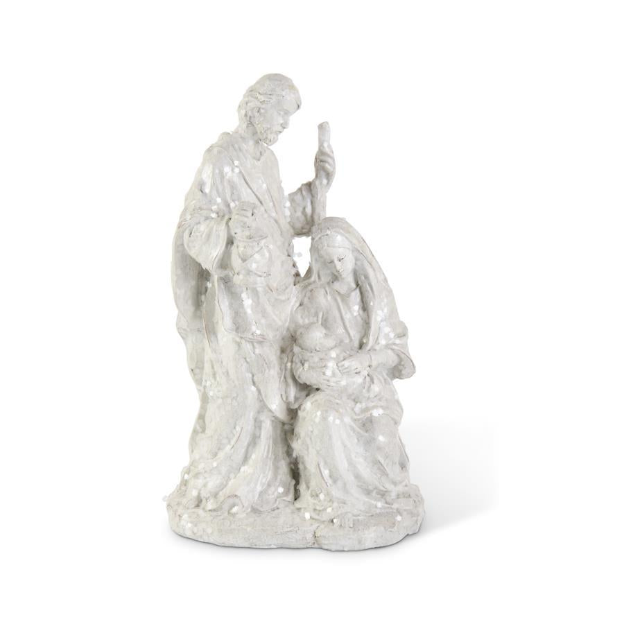 White Glitter Nativity, 11.5 Inch