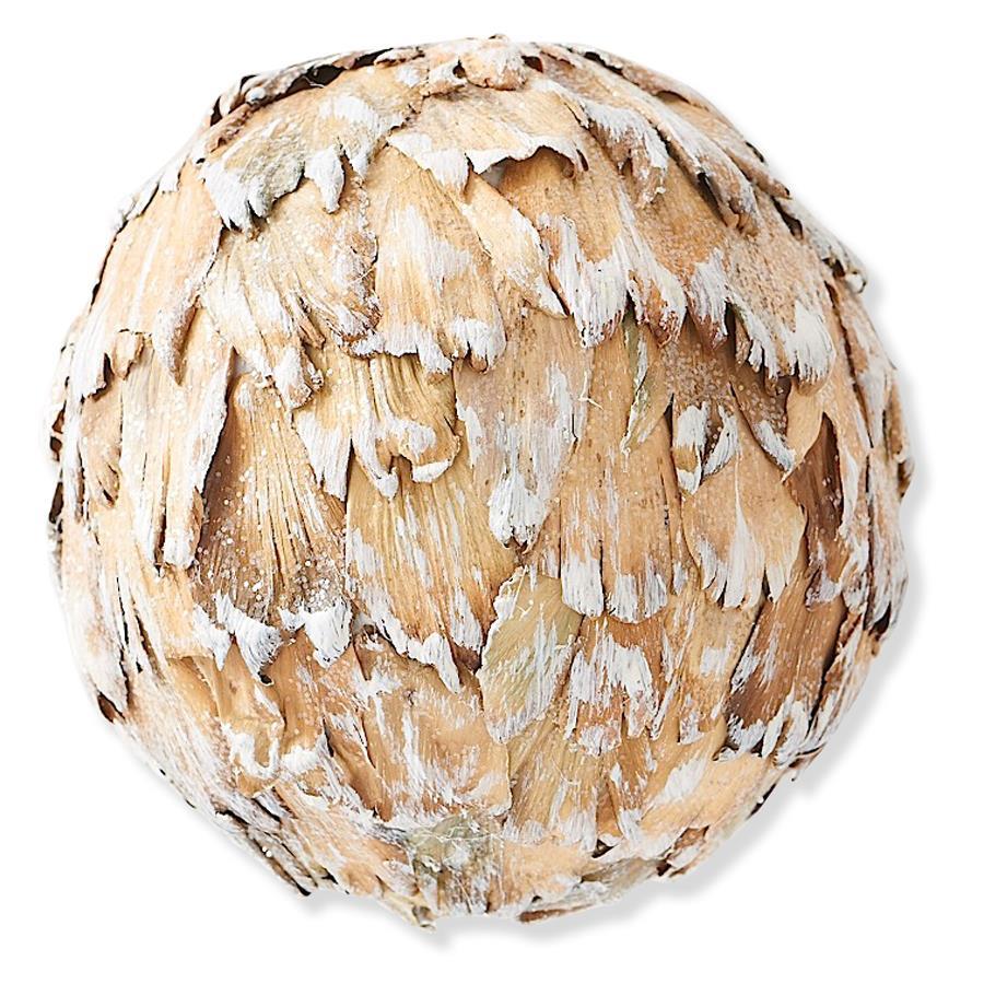 5 Inch Round Wood Shaved Petal Ornament