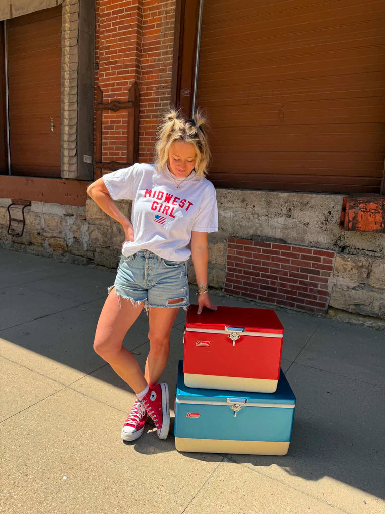 Midwest Girl Flag Tee in White