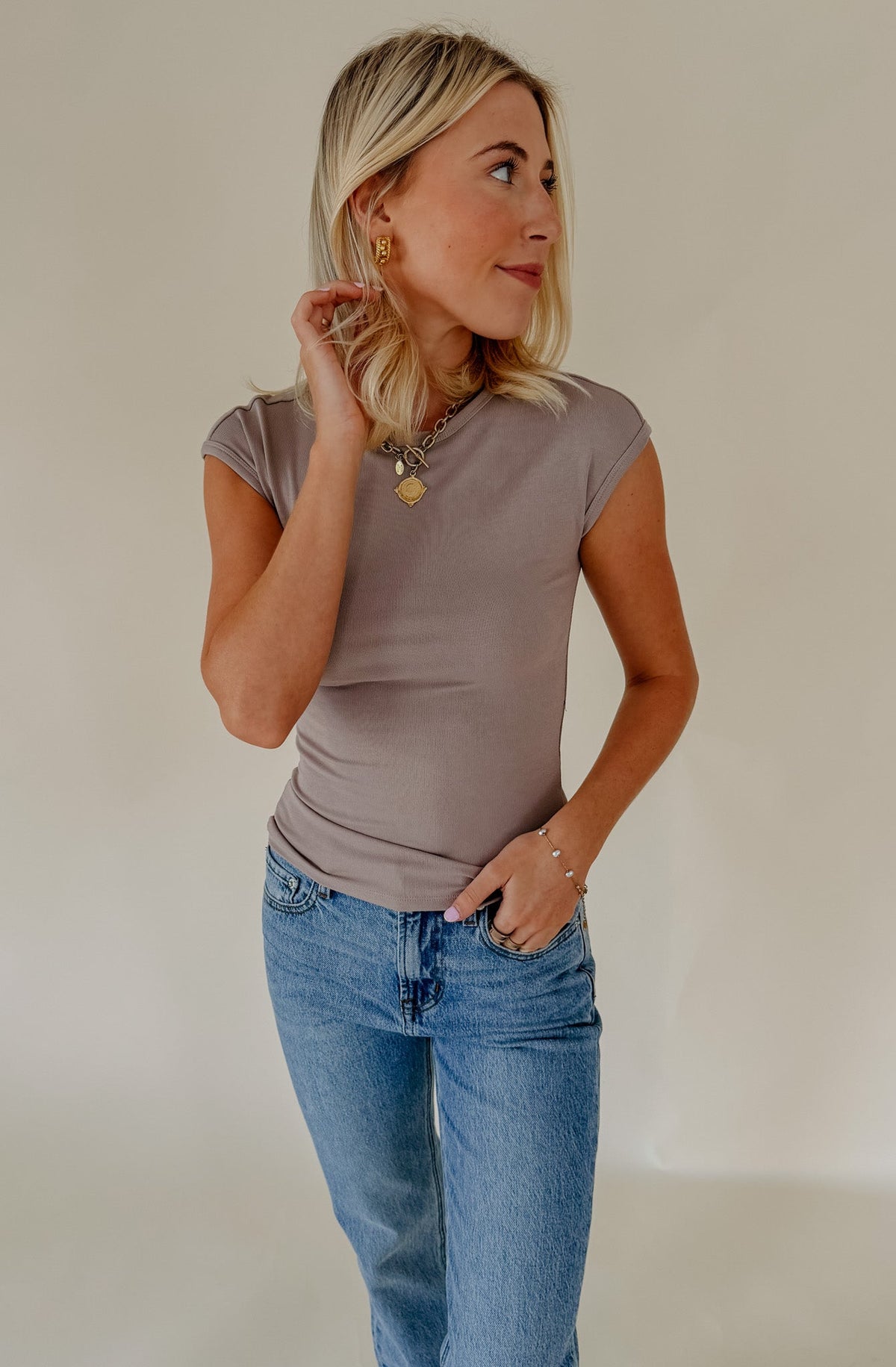 Soft Trace Second Skin Top in Black - detail