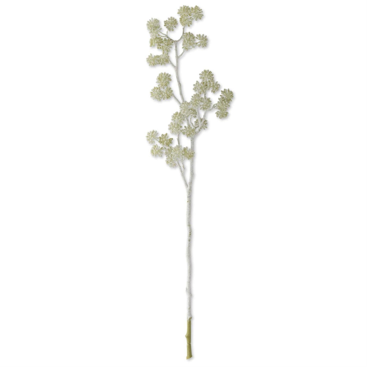 White glittered sedum stem, 32 inches, winter floral decor