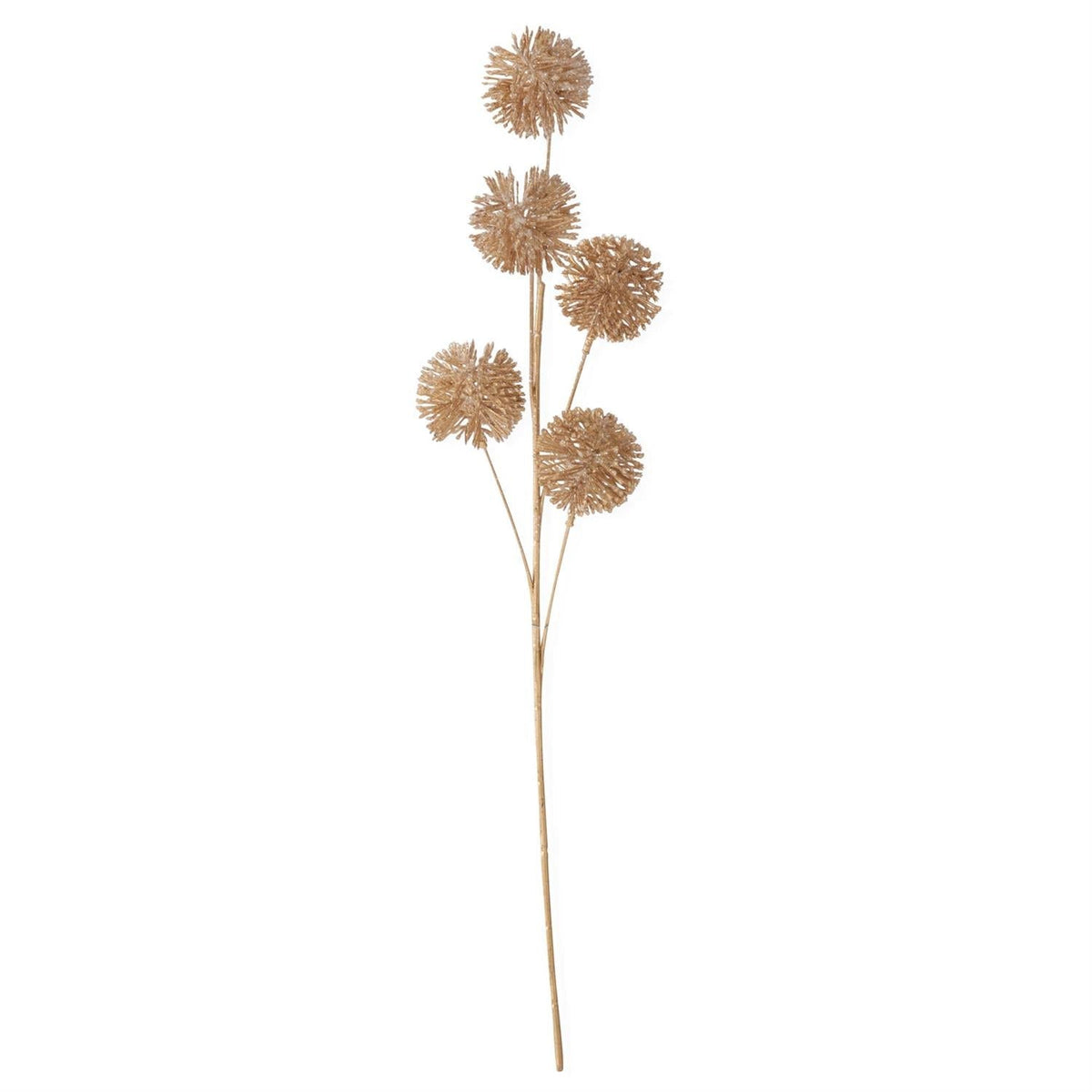 Gold glittered ball stem, 26 inches, holiday floral decor