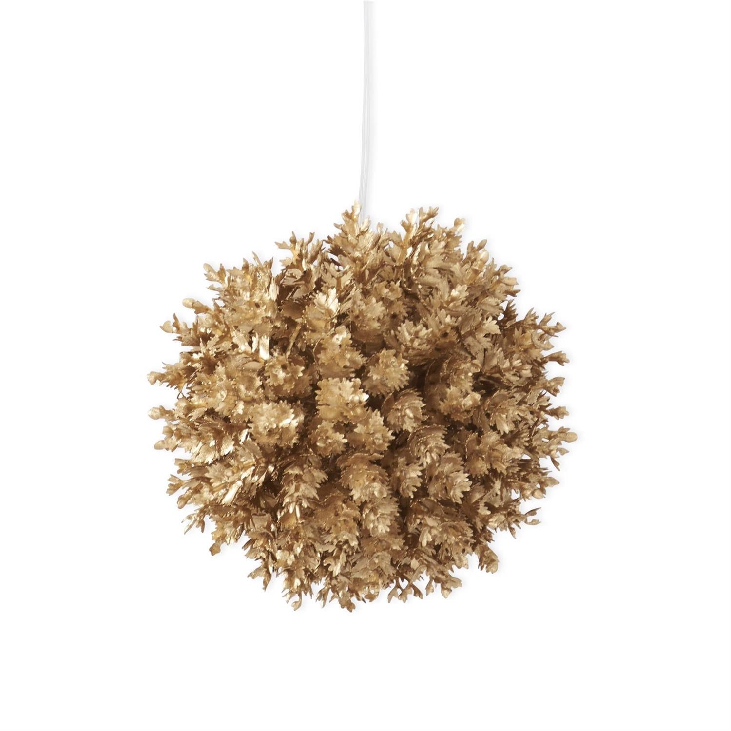 Gold Small Leaf Round Ornament, 4.25"