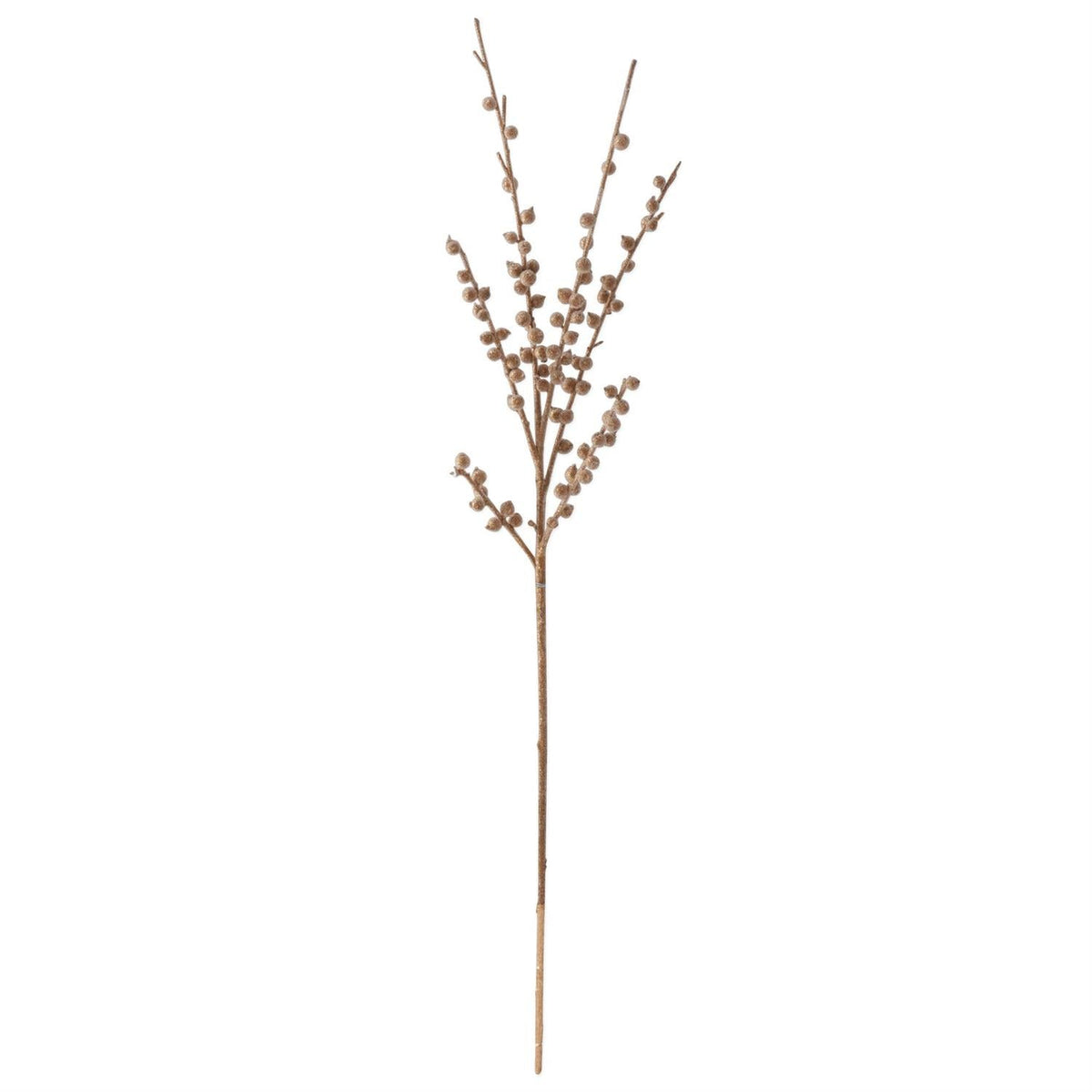 Gold beaded berry stem, 34 inches, holiday floral decor