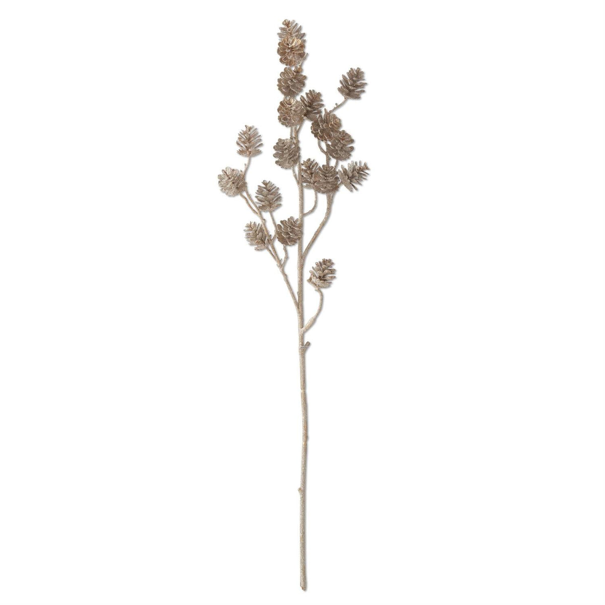 Gold glittered pinecone spray, 30.5 inches, holiday floral stem