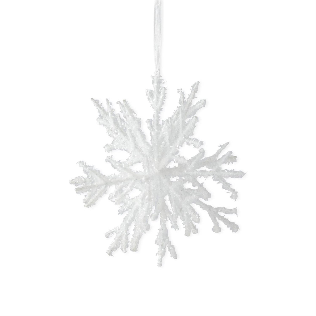 Flocked 3-Dimensional Snowflake Ornament, 6.5"