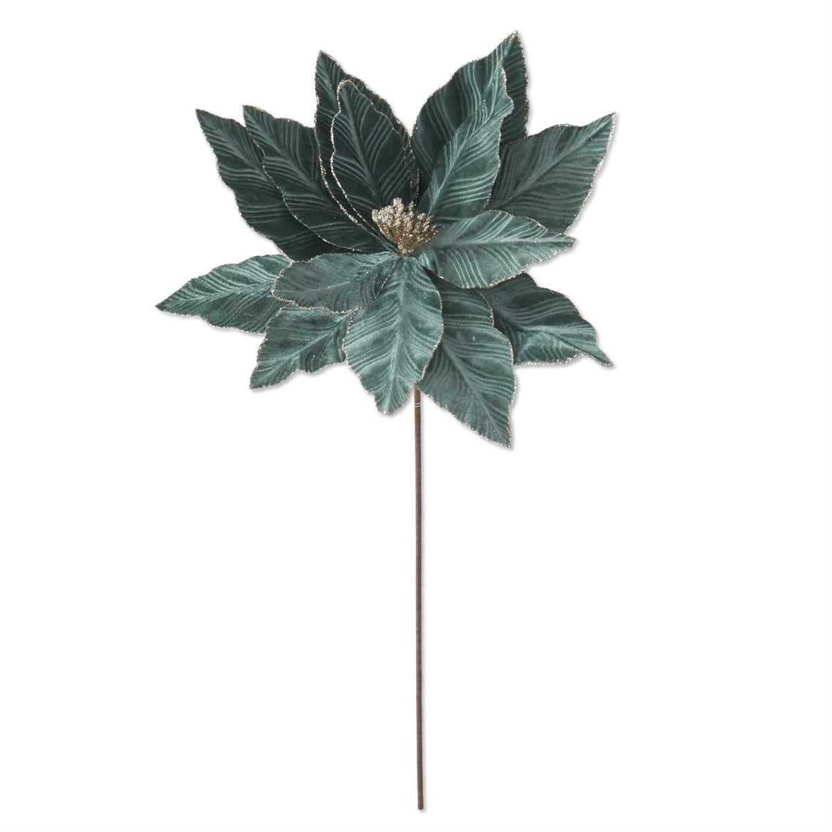 Dusty green poinsettia stem, 22 inches, modern holiday floral