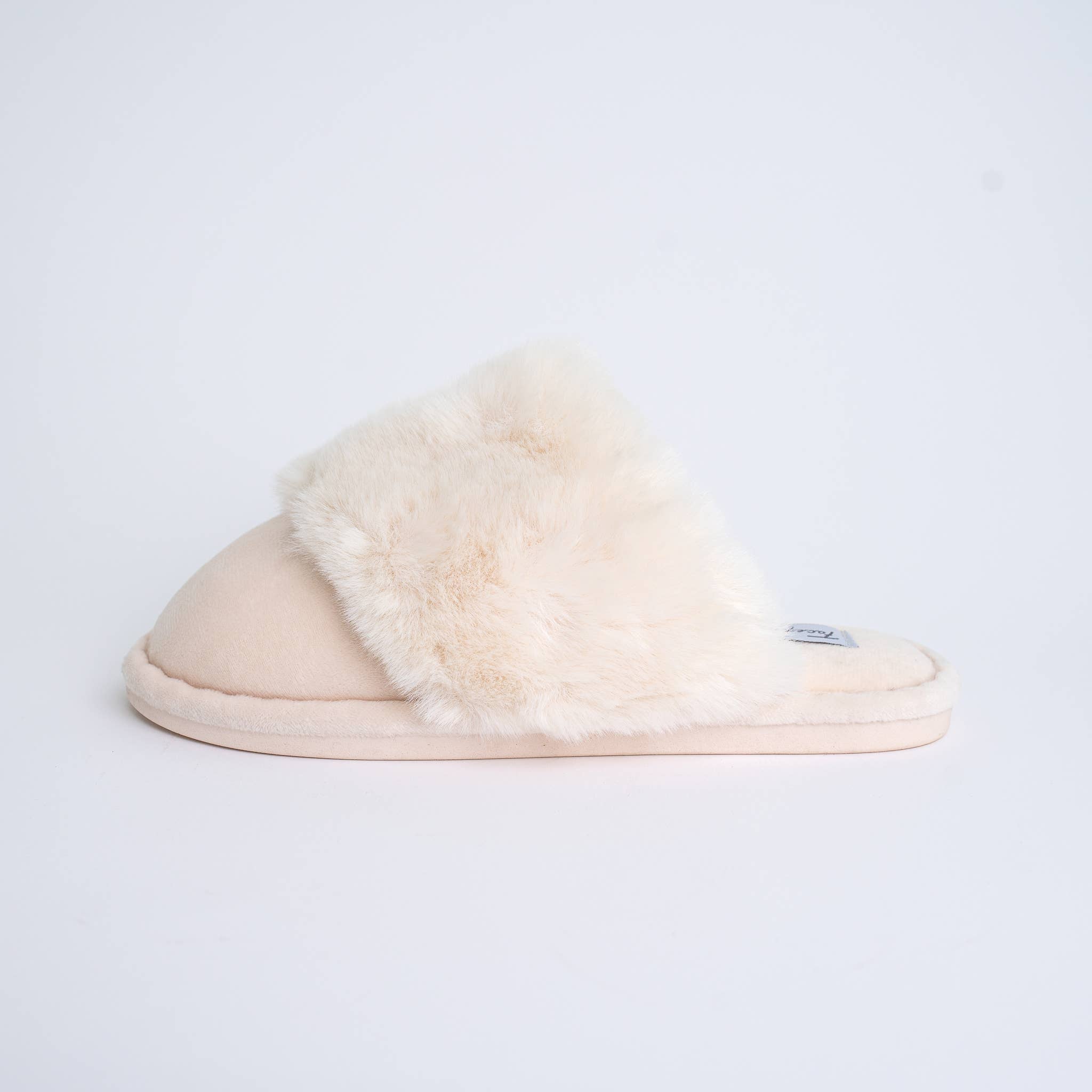 Faceplant furry slide slippers, pink