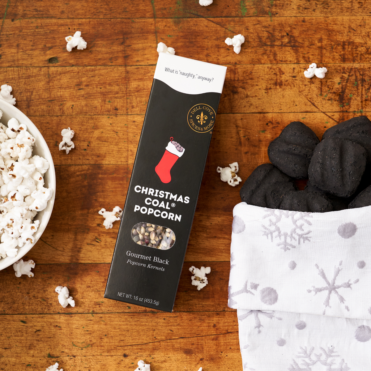 Christmas Coal® Gourmet Popcorn Kernels Gift Box, 1 lb
