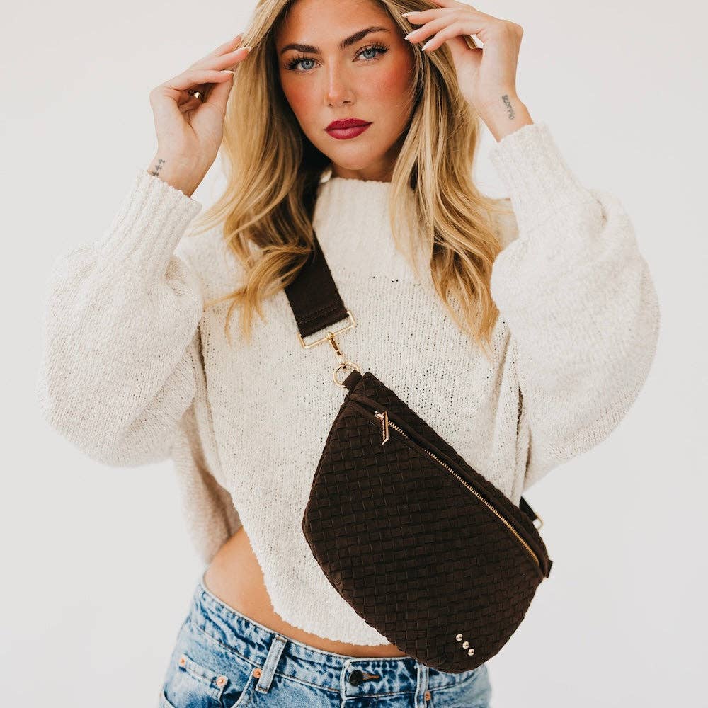 Pretty Simple Westlyn woven faux suede bum bag