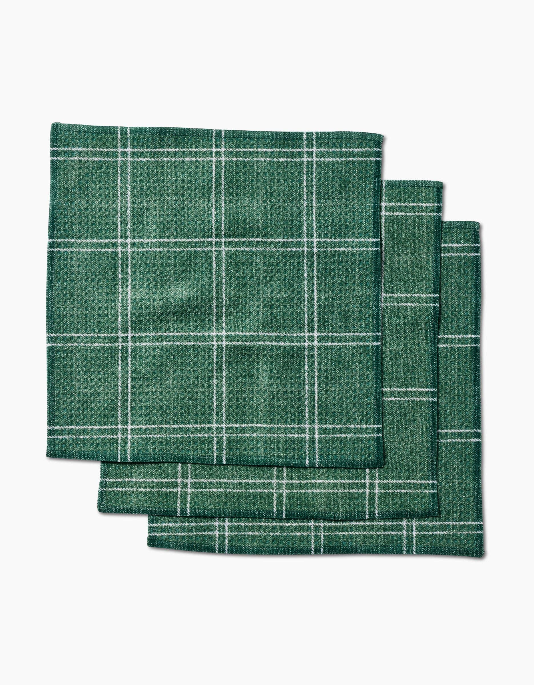 Pine Forest Plaid Dishcloth Set