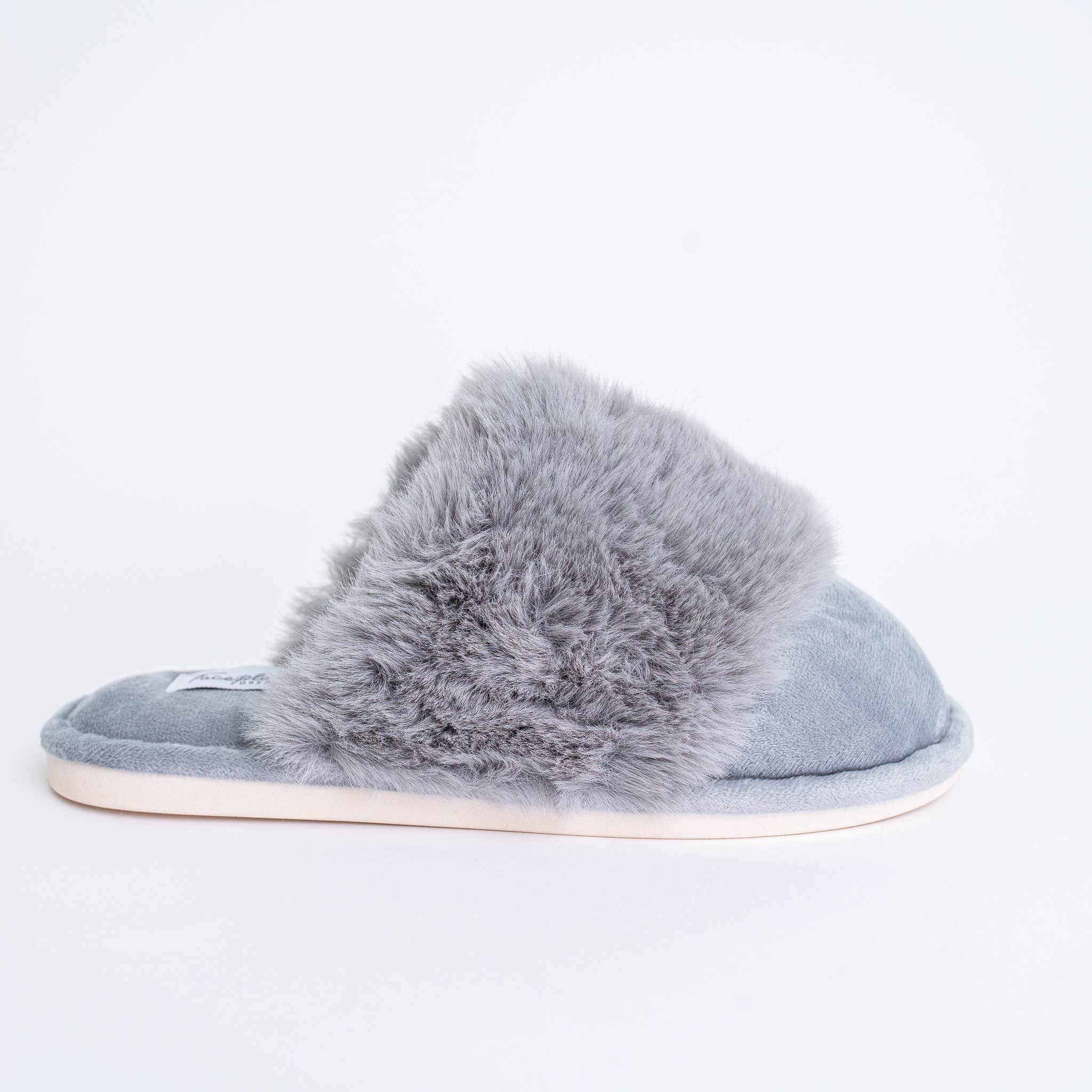 Faceplant furry slide slippers, styled view