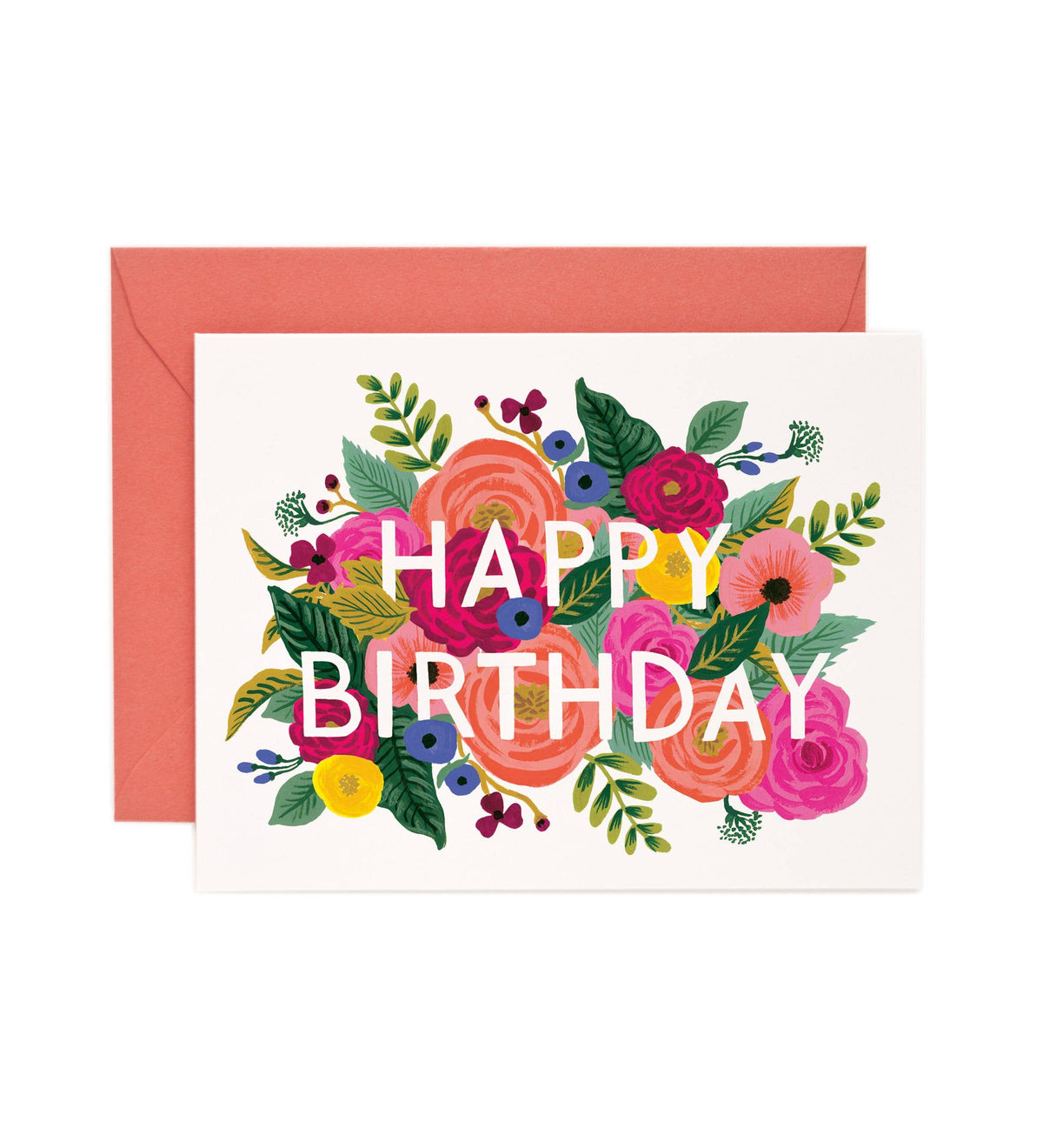 Rifle Paper Co. Juliet Rose birthday card, front view