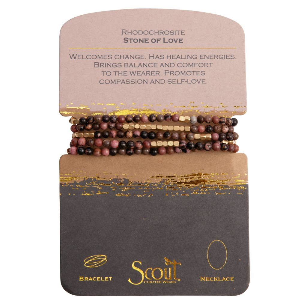 Scout Curated Wears rhodochrosite and gold stone wrap bracelet, stone of love