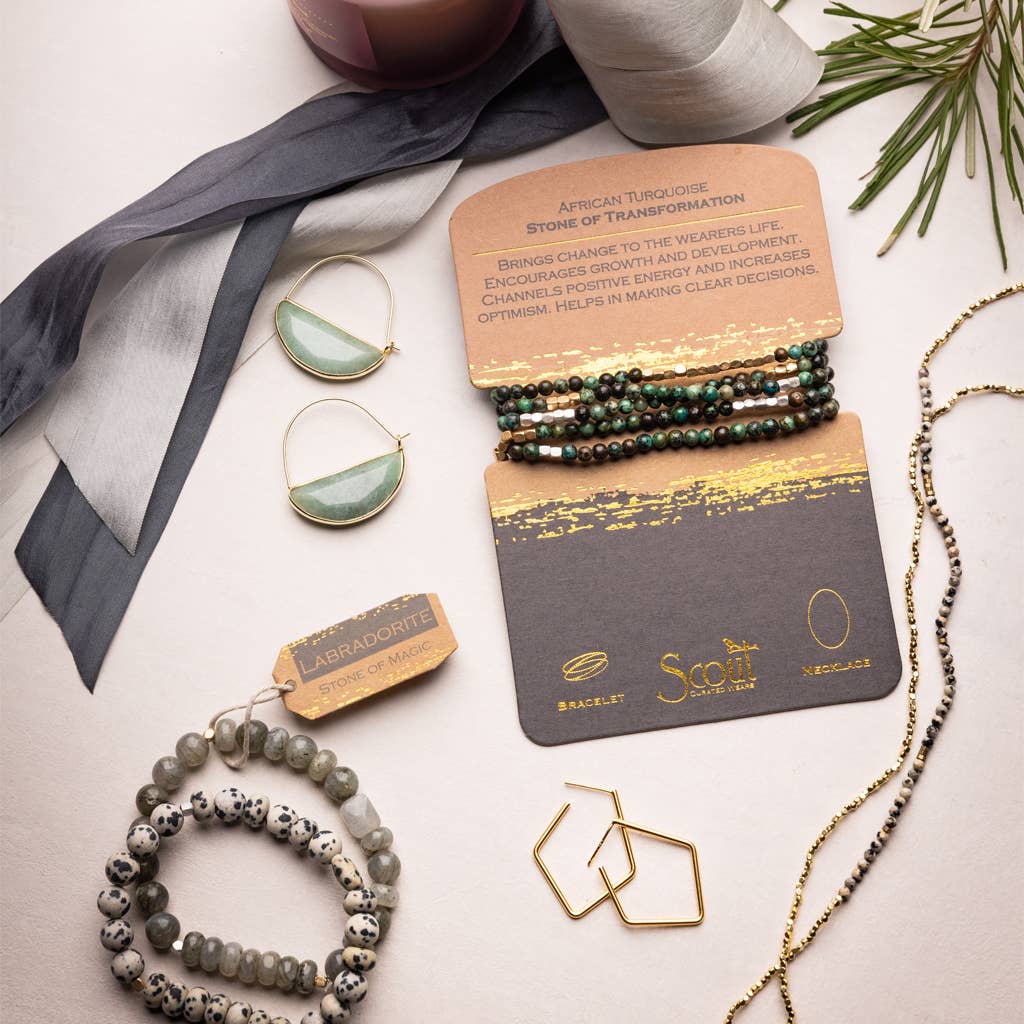 Scout Curated Wears rhodochrosite and gold stone wrap bracelet, stone of love