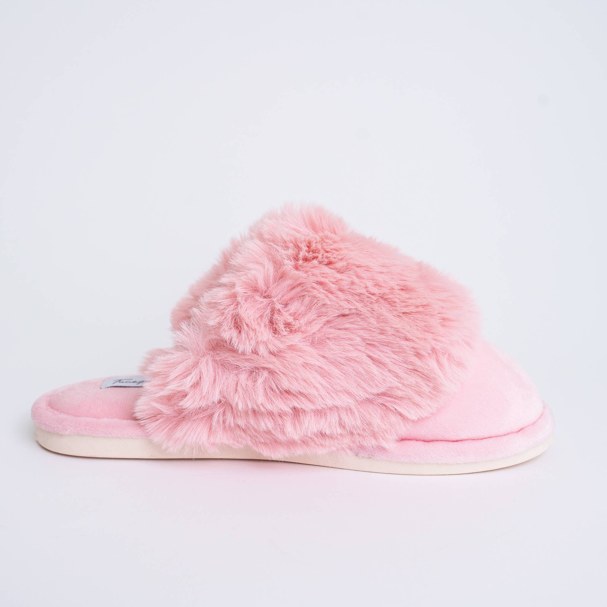 Faceplant furry slide slippers, ivory