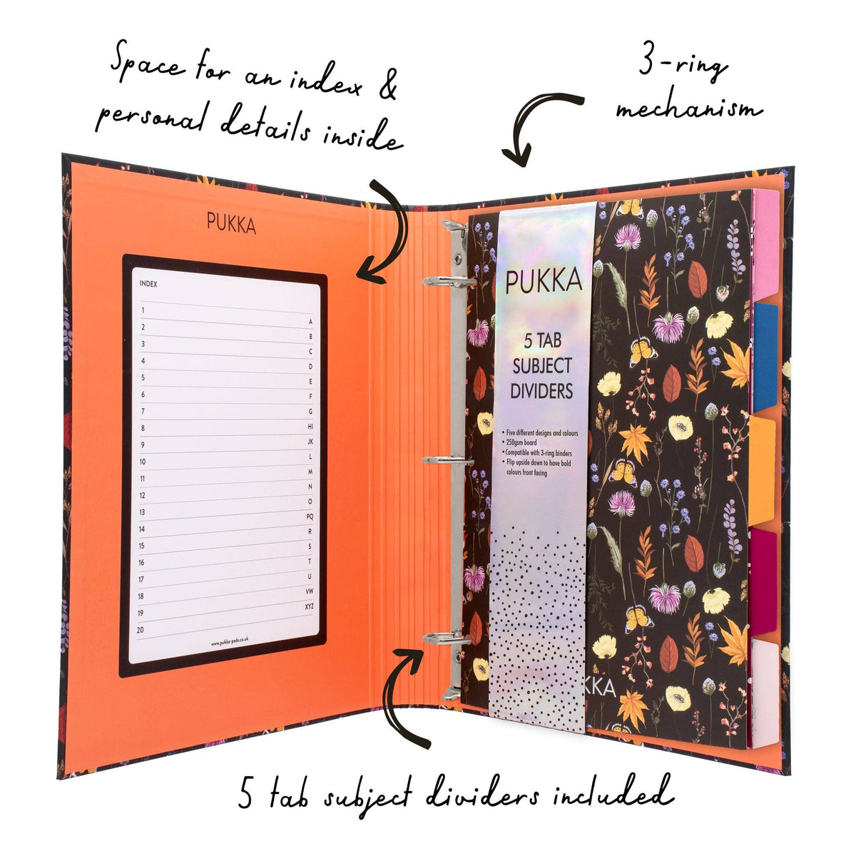 Pukka Bloom rollbound binder, back cover detail