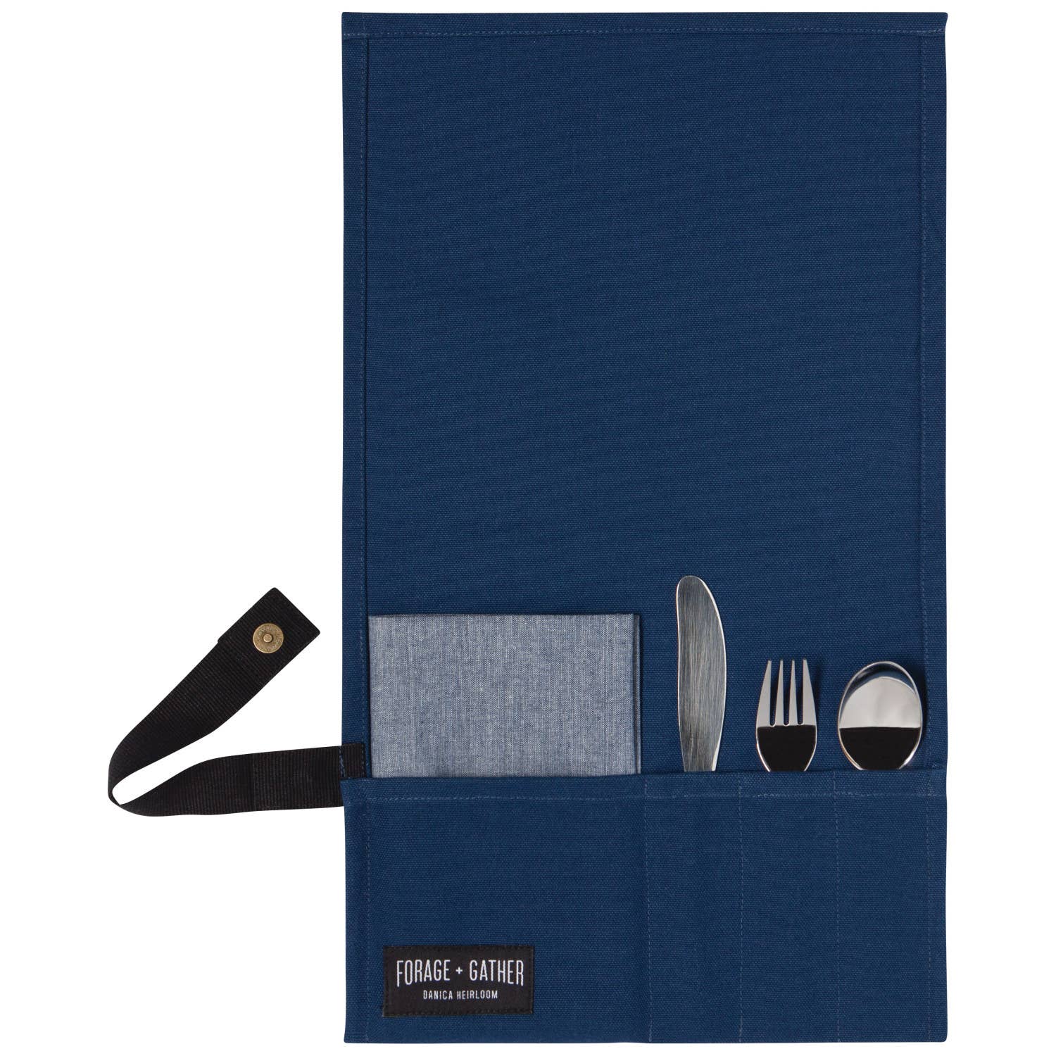 Danica Heirloom Forage and Gather cutlery set, blue, styled outdoors