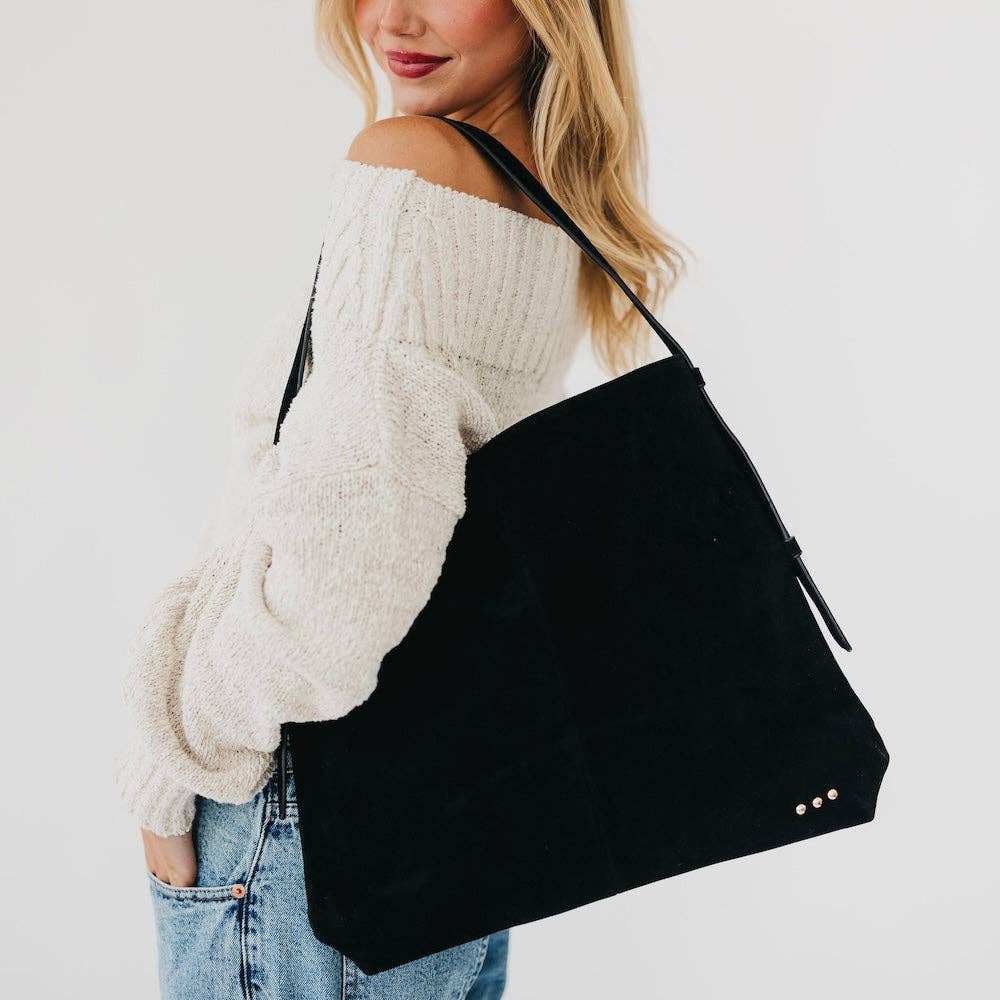 Pretty Simple Evie faux suede hobo shoulder bag