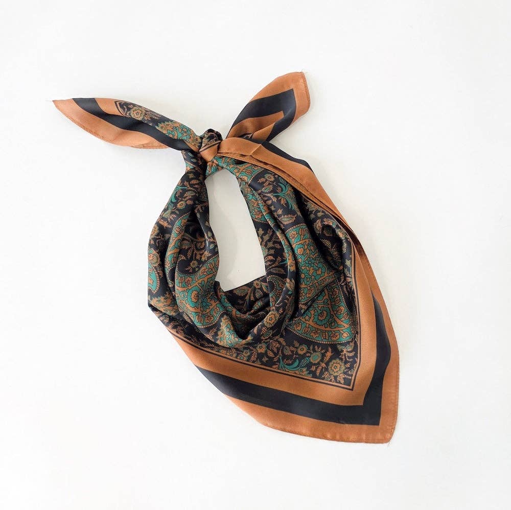 Pretty Simple Alice square scarf in blue floral print