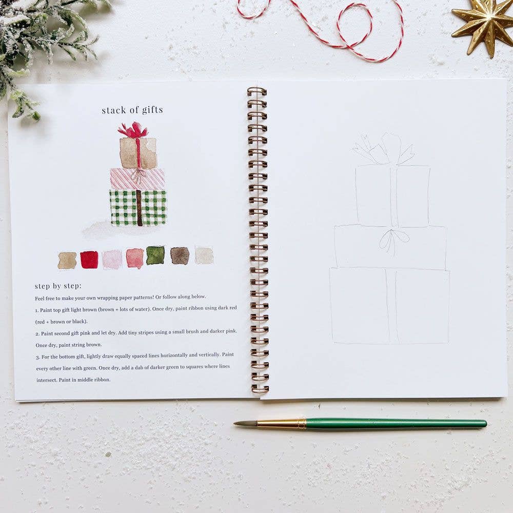 Christmas watercolor workbook