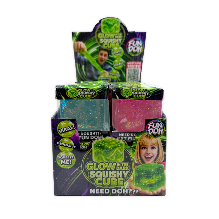 Fun Doh Glow-in-the-Dark Squishy Sparkle Cube