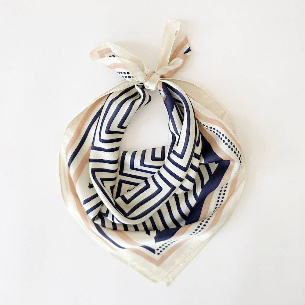 Alice Square Scarf, Blue Floral
