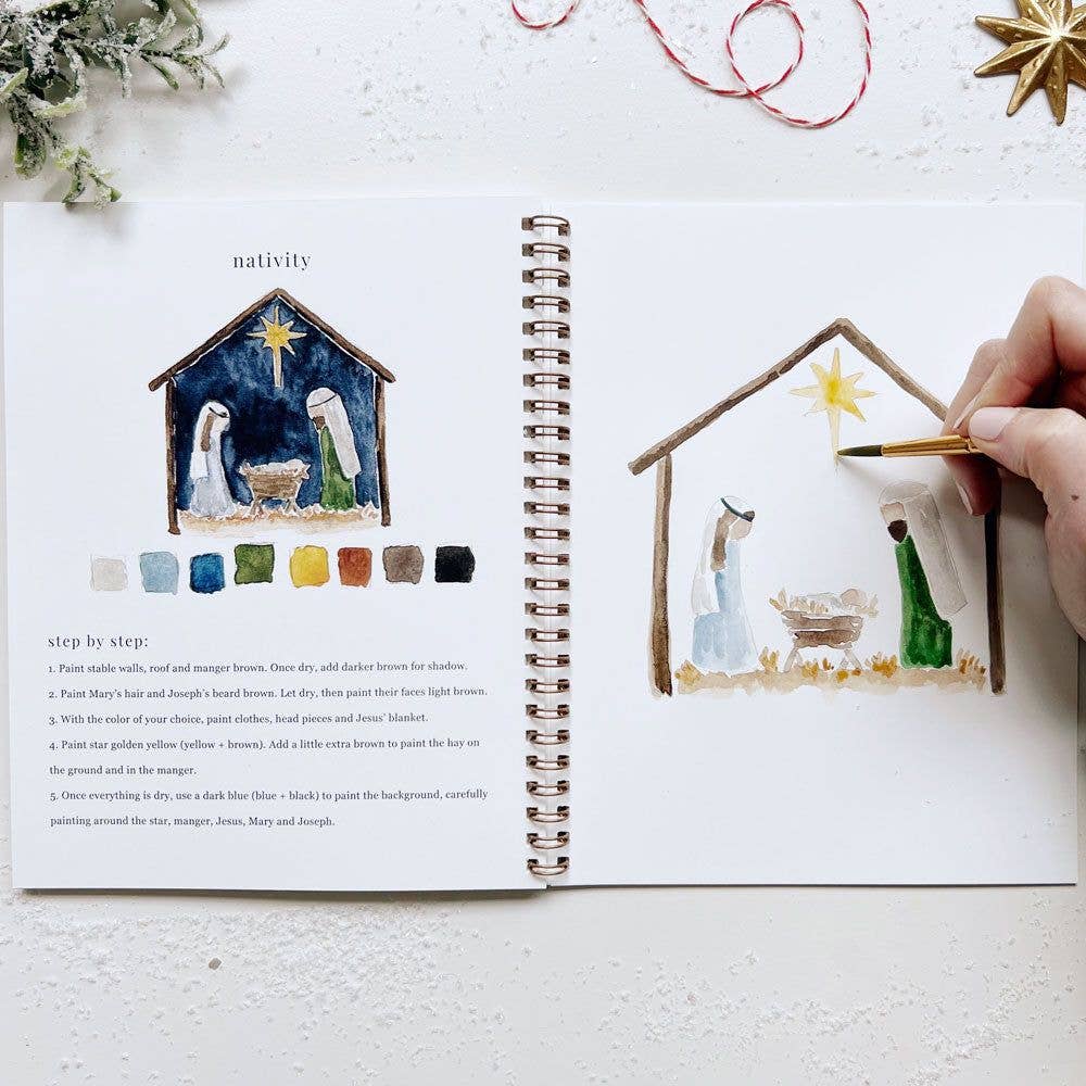 Christmas watercolor workbook