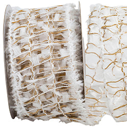 BOX JUTE SNOW WIRED EDGE RIBBON