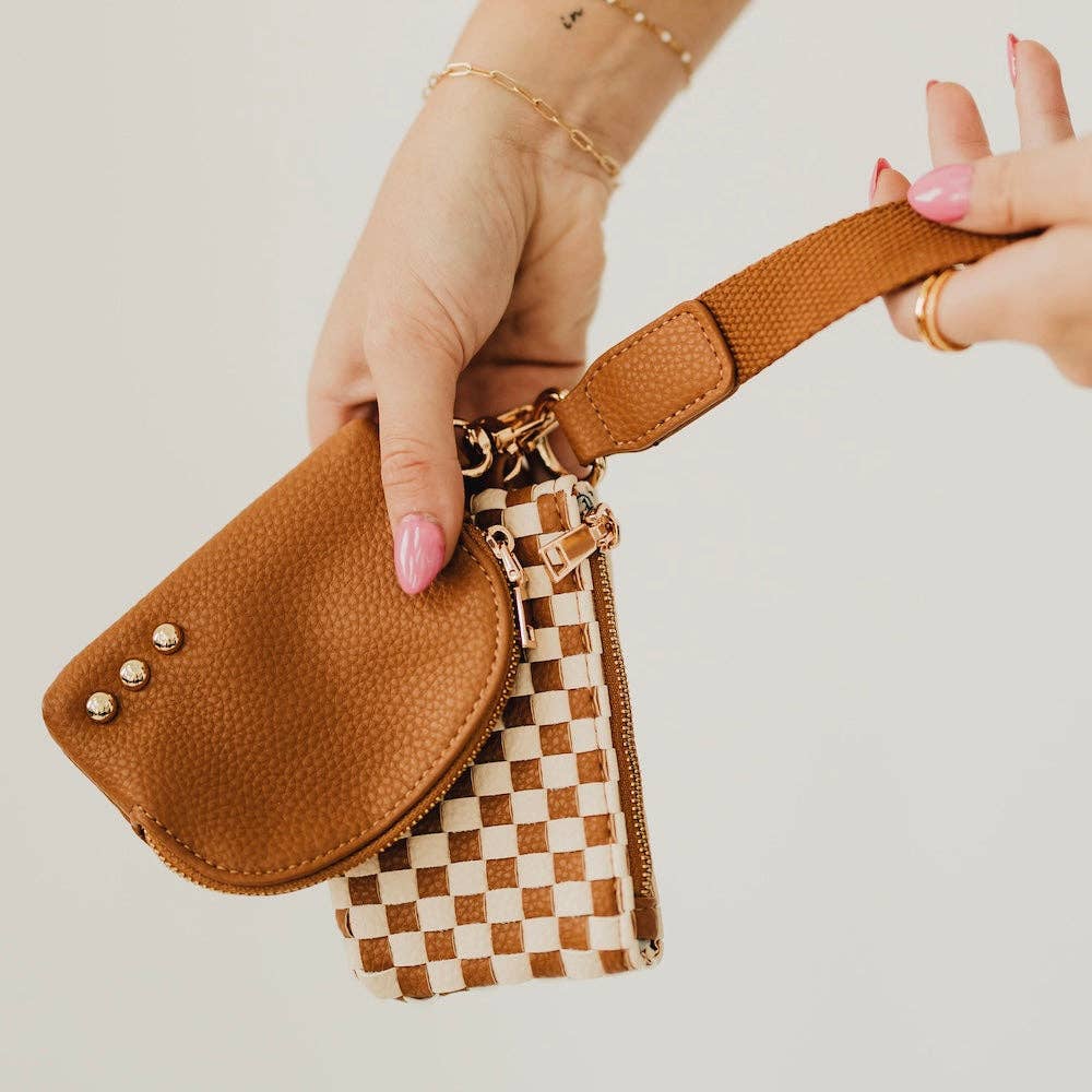 Wonderlust Woven Dual Pouch Wristlet, available in 4 colors
