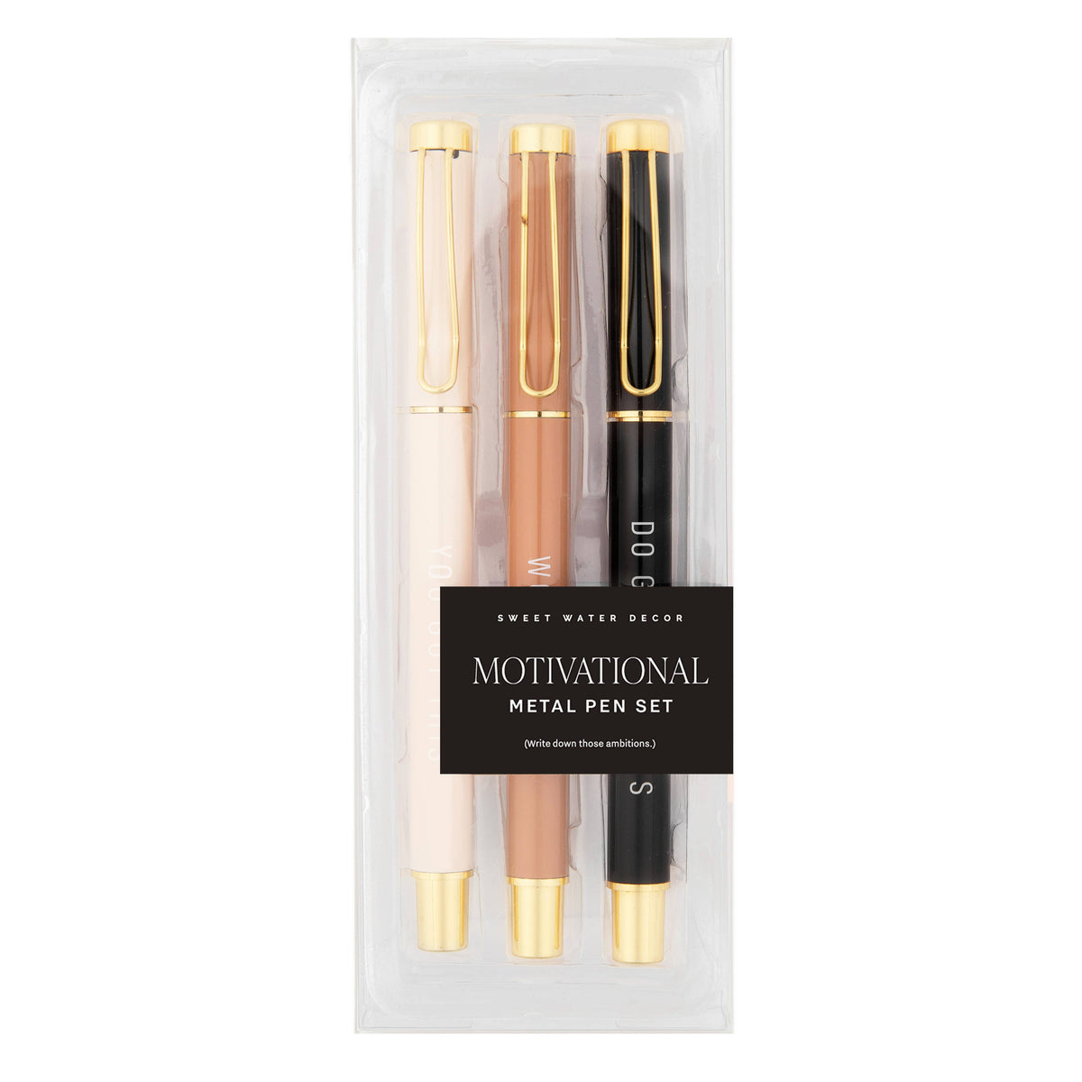 Sweet Water Decor motivational pen set, phrase detail