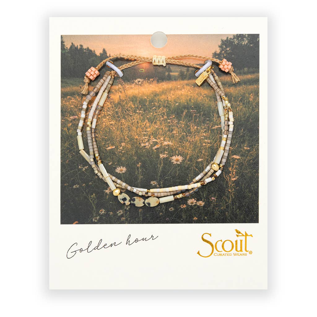 Scout Curated Wears mixed media bracelet with Dalmatian jasper and gold, Joy