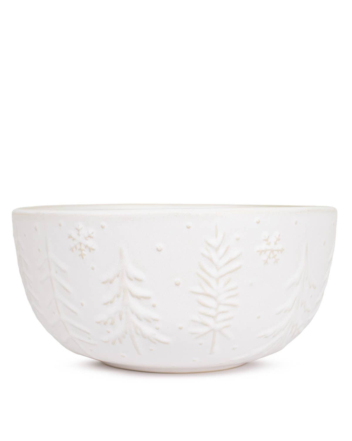 Winter Fir Serving Bowl Antique White 10"